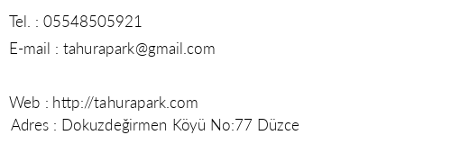 Tahura Park telefon numaralar, faks, e-mail, posta adresi ve iletiim bilgileri